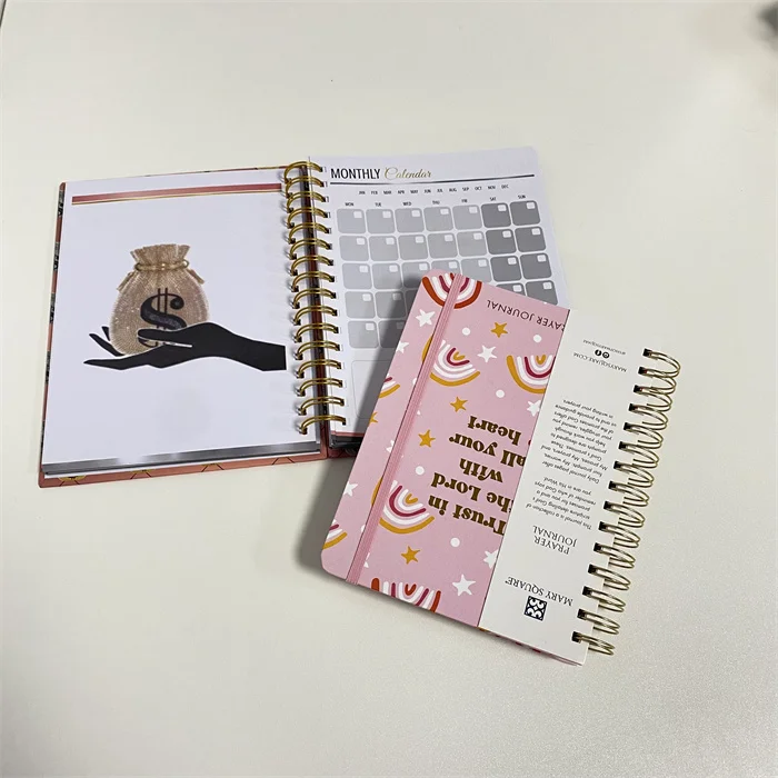 High Quality colour book cover customize books agendas diary notebook planner monthly budget planner