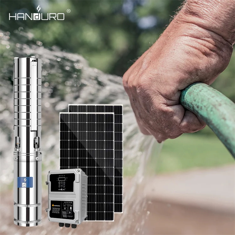 Handuro 110V 1500W 4.5m3/h 130M Solar Submersible Water Pump Set