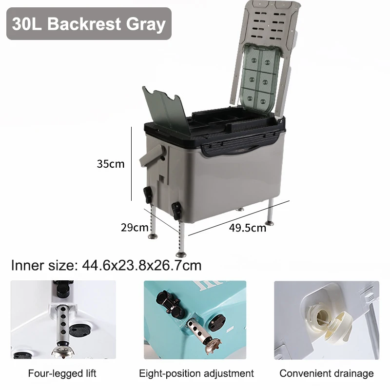 Alocs 30L Wheel Outdoor Ice Cooler Box Custom Hieleras Portatil Retro Tackle Boxes Portable Camping Fishing Seat Box for Picnic