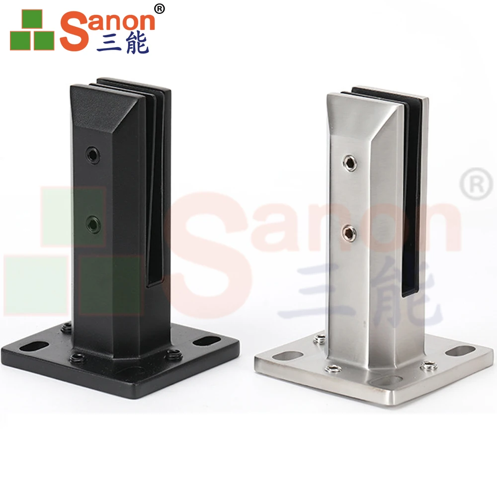 SANON Frameless Balustrades Fitting Glass Holder Clips 304 316 2205 Stainless Steel Glass Spigot Clamp
