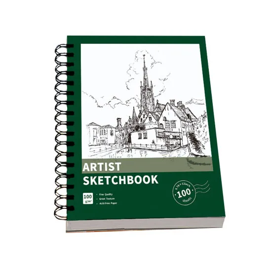 XinyiArt 100 Sheets 68 lb/100gsm Spiral Sketchbook Acid Free Drawing Paper Sketch Pad for Kids Beginners Artists Professionals
