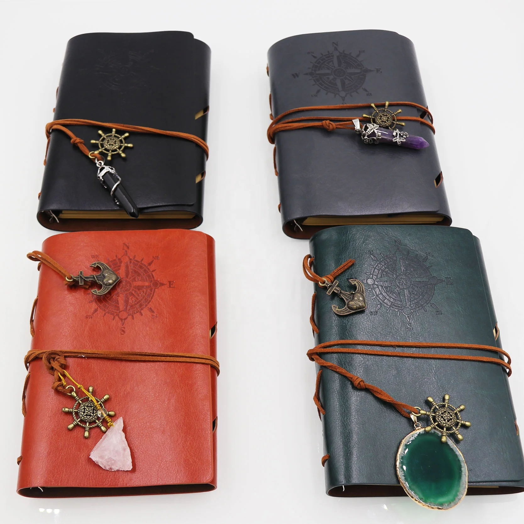 Оптовая продажа Подарочный дневник путешественника со стразами записная книжка из искусственной кожи спиральный одноклассный план чакра Обложка для блокнота A5