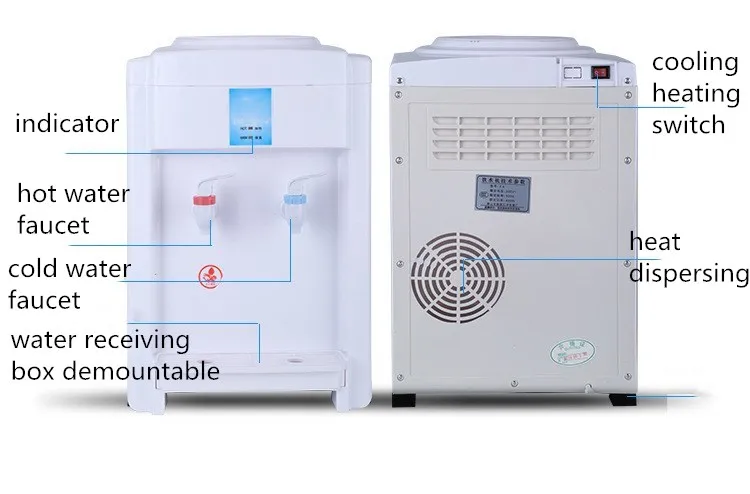 Myteck Desktop  Economic 5 Gallon Traditional Design Bottled Water Cold Hot Water Dispenser with Electrical Cooling Heating