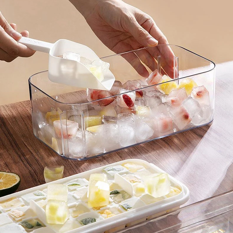 One click press type ice grid ice block mold for household ice box storage, frozen for household Easy to demold quick freezing