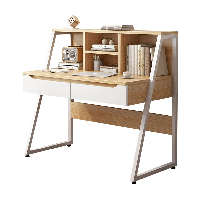 Экологичный современный офисный простой письменный стол для взрослых с книжной полкой для дома
