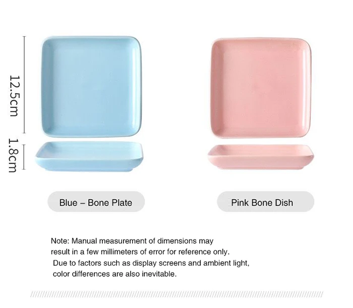 Creative Ceramic Square Bone Plate Western Food Dessert Fruit Dish Tableware Creative Steak Plate