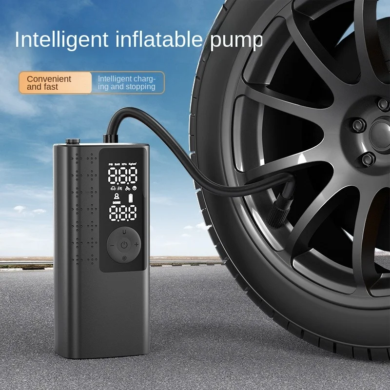 Hot-selling Car Lighter Digital Portable Bicycle Electric Air Pump Tire Inflator Tyre Air Inflator Pump Black 12 Universal 7.4V