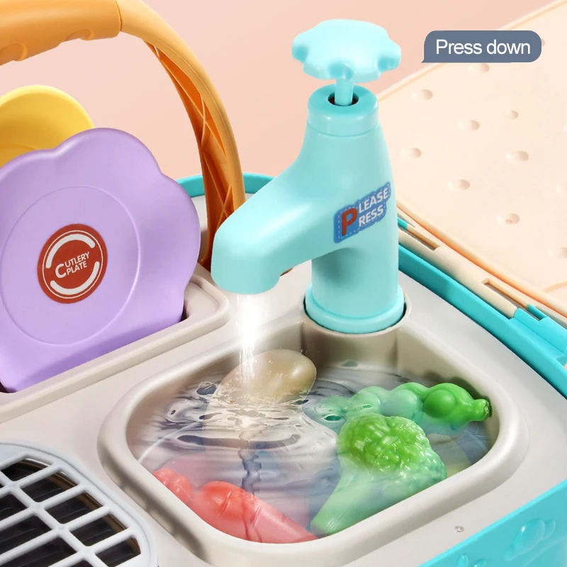 Cooking For Kids Pretend Children Mini Kitchen  Toys Sets Real Food Model Toys Convenient Carry Happy Kitchen Children Toys