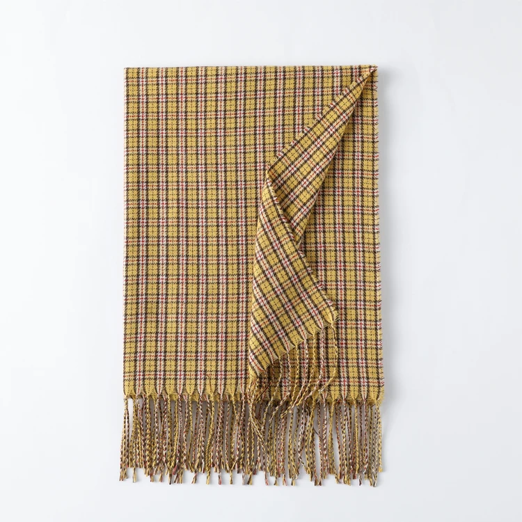 classic design warm soft pashmina  neck scarves shawl blanket ladies plaid tassel cashmere winter scarf for women