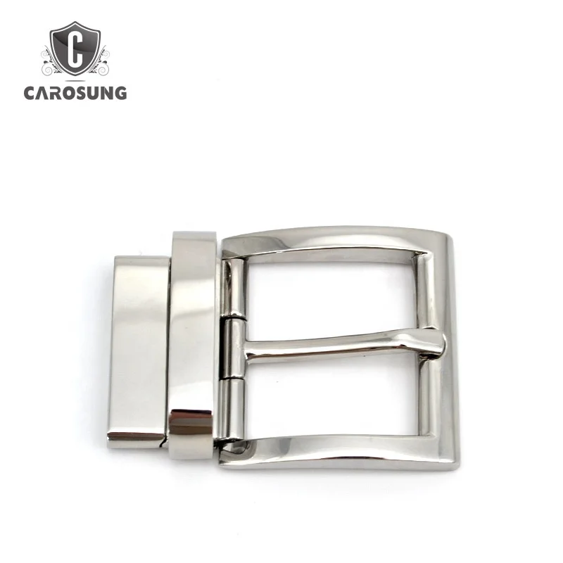 New Fashion Metal Belt Buckles Silver Mirror Polishing Stainless Steel Pin Reversible Buckle