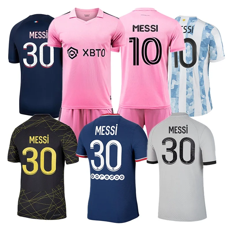 23-24 camiseta messi 10 индивидуальный ronaldo Джерси Miamis розовый черный трикотаж Мужская Футбольная форма комплект футбольной одежды с логотипом