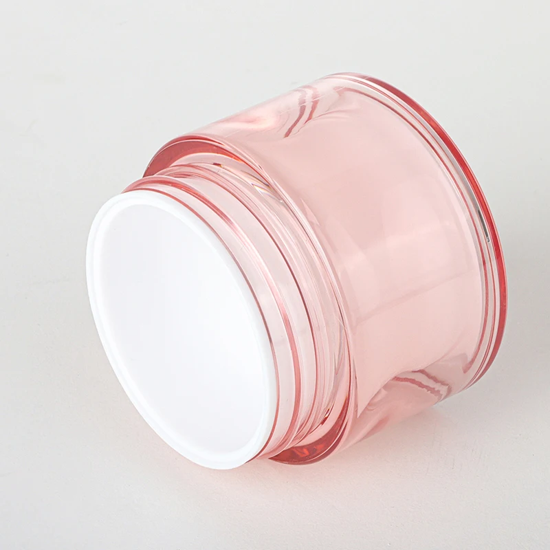 Mini 1.7oz 50g sweet pink transparent cream cosmetic containers  jars with lids for body butter plastic storage container jar