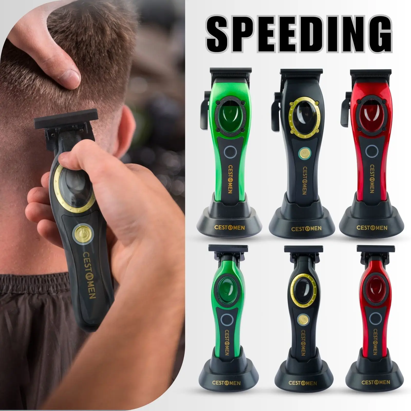 Professional Barber Haircut Rechargeable Cordless Hair Trimmer CESTOMEN Barber Machine With Charging Base