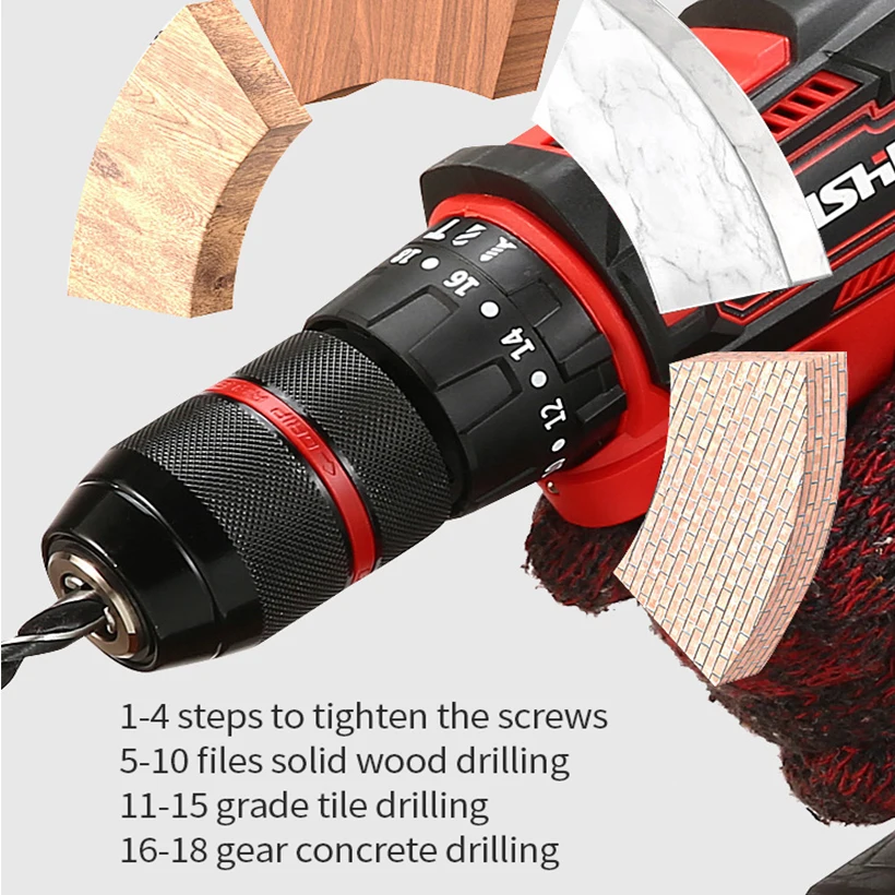 20V Cordless Power Drill Tools Electric Set Lithium Machine Rechargeable Power Drills  Impact Tools