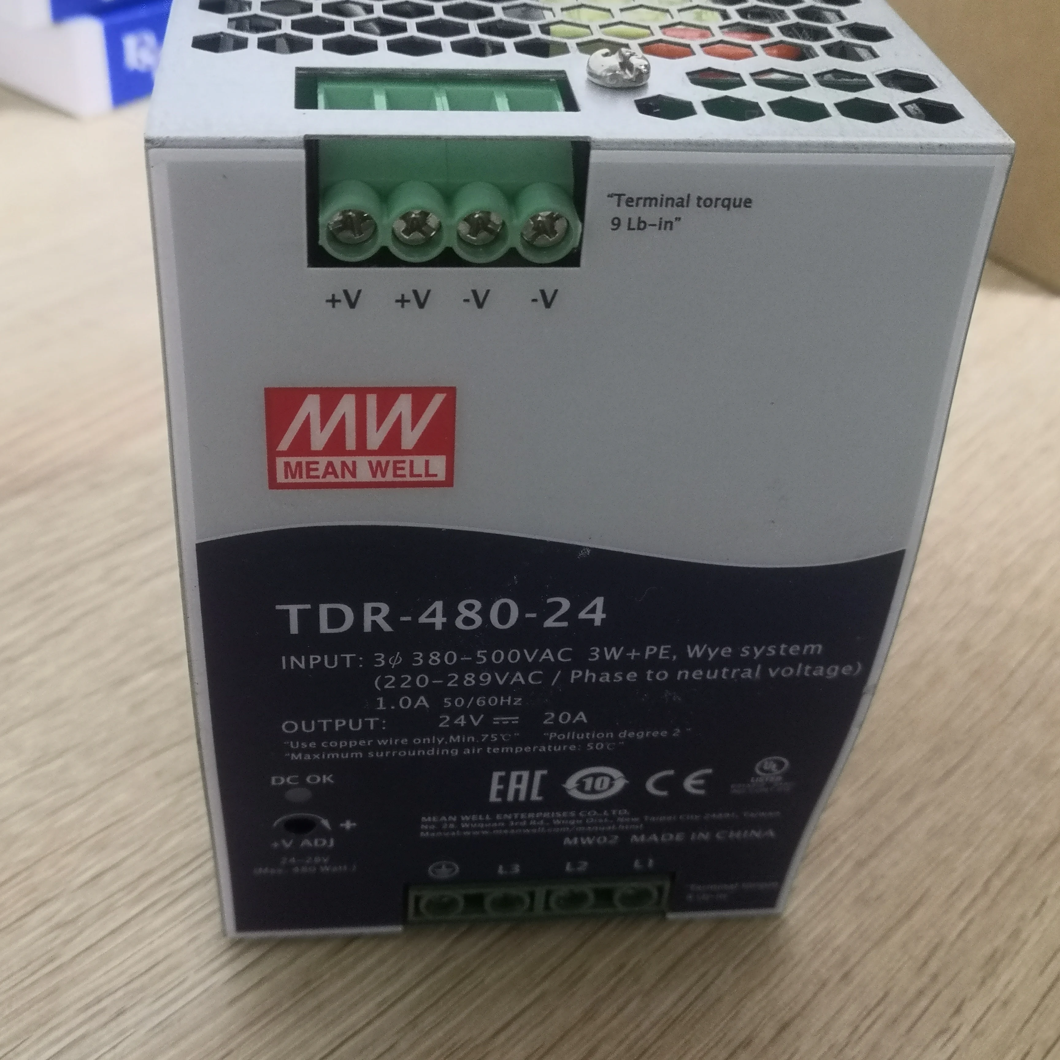 Источник питания MEANWELL TDR 480 24 24 В 20А, блок питания Din Rail с PFC