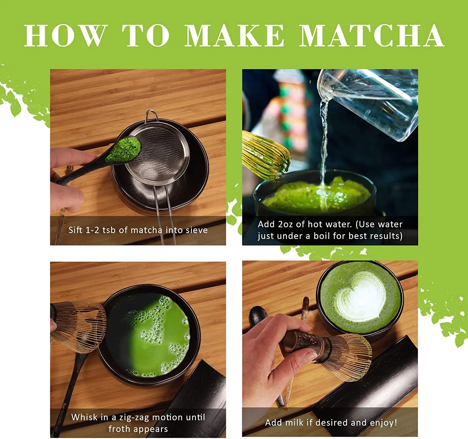 Traditional Matcha Tea Set Bamboo Matcha Brush Stirrer for Matcha Starter Set Paper box