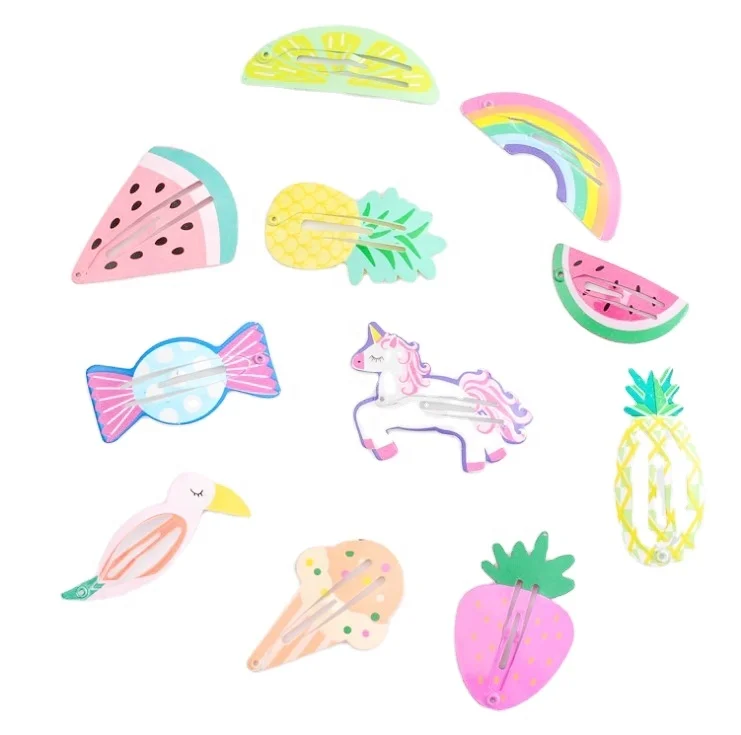Girls Cartoon Printing  Hair Clips BB Clips  Snap Hairpins