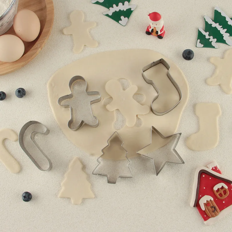 Cookie cutter 5-piece Christmas Stainless steel cookie cutter DIY baking tool cookies mold