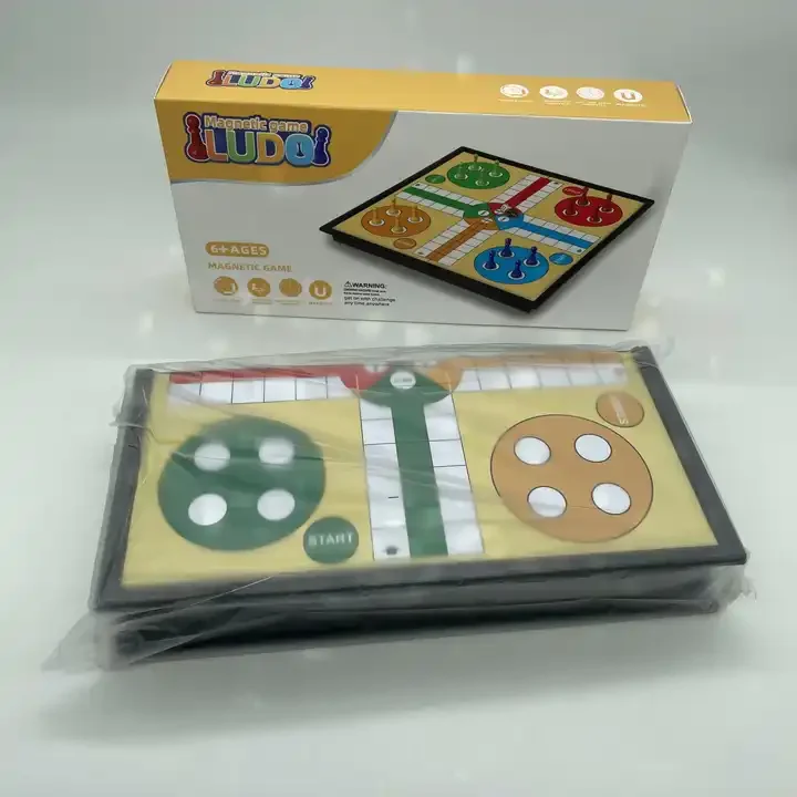 Indoor hotsale Game Portable Folding Board LUDO Travel Board Game Set Educational Folding Kids Chess LUDO Game For Gift