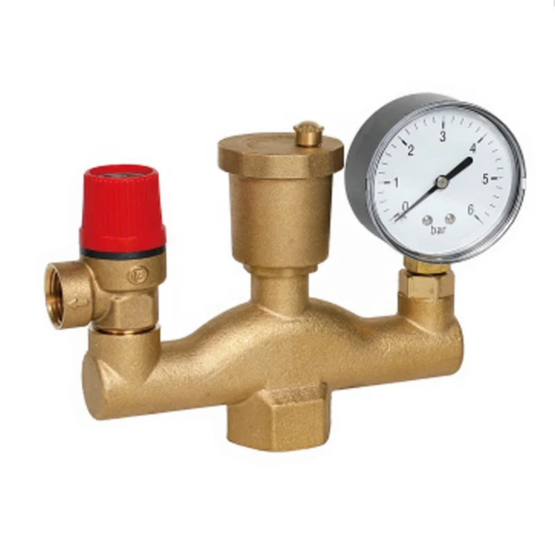 1 дюймовый латунный предохранительный клапан котла, комплект деталей клапана сброса давления с манометром, комплект клапанов безопасности для вентиляции