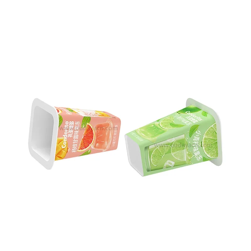 50ml wholesale square small jelly square dessert packaging pp plastic cup with pet lid