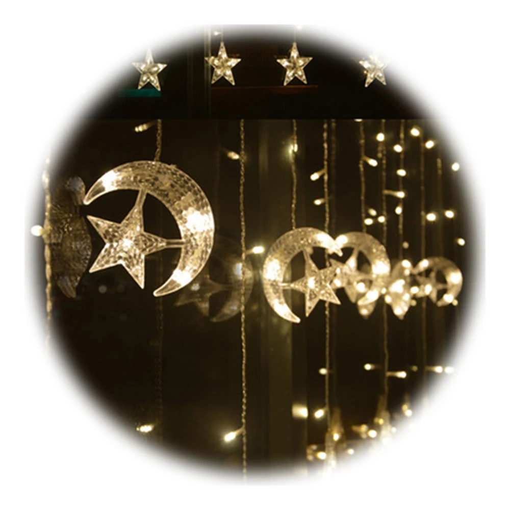 Led stars moon colorful curtain lights bar outdoor ins decorative lights full of stars string lights