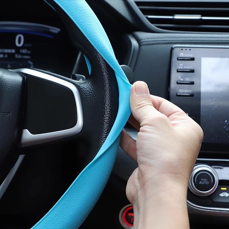 Automotive silicone steering wheel cover comfortable non-slip steering wheel protective cover universal steering wheel cover