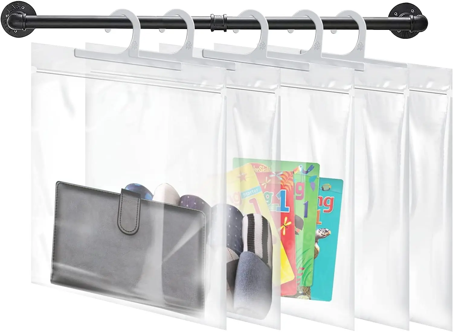 Hook Hanging Storage Bags, Headphone Storage Classroom, Waterproof & Dustproof hard plastic handle hook bags