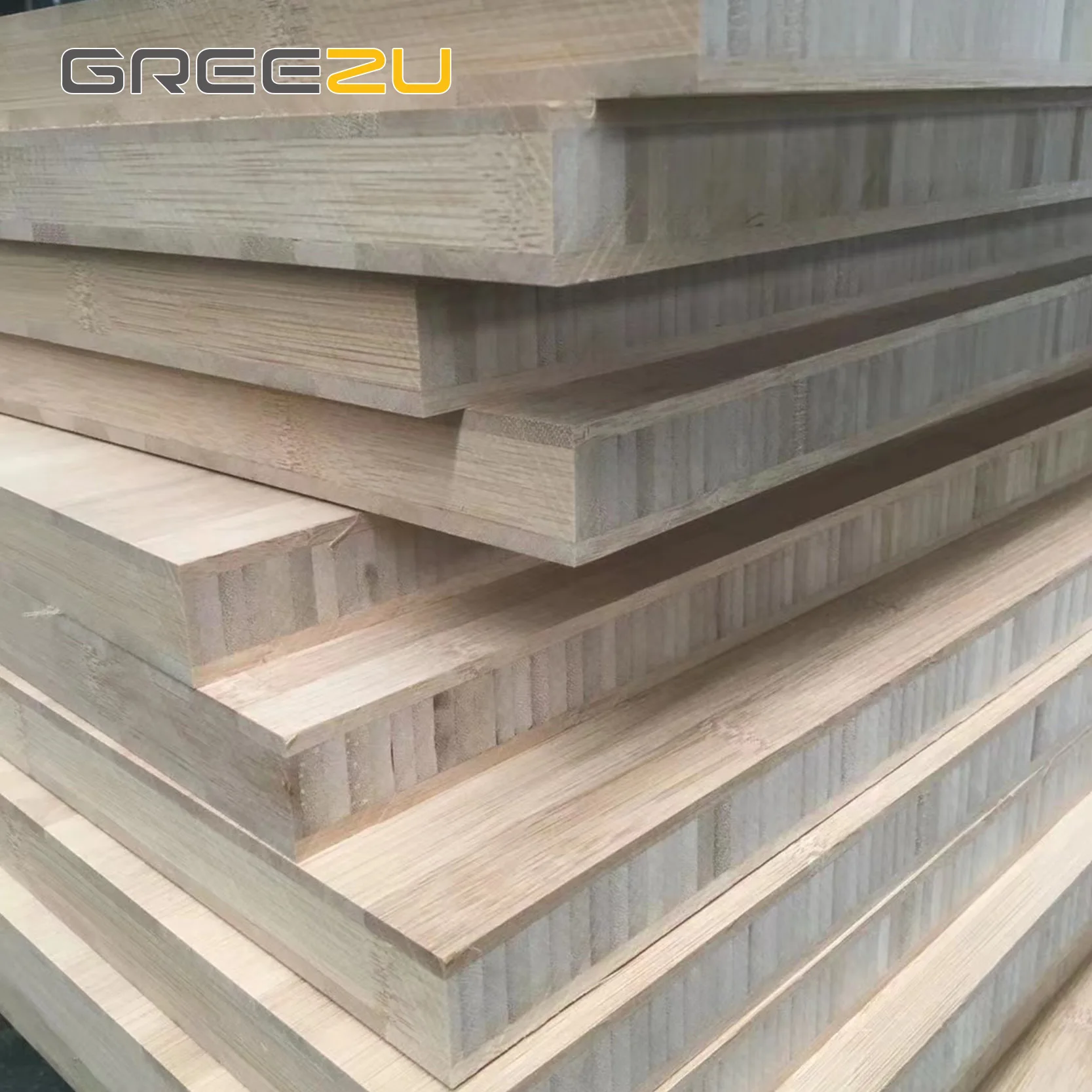 Greezu custom thickness 3- 45mm bamboo furniture panel Bamboo Ply board Natural bambu panels  laminated Bamboo plywood sheet