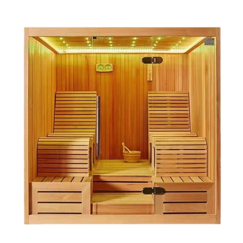 Household wooden sweat steam room with built-in recliner physiotherapy and health steam sauna can be customized
