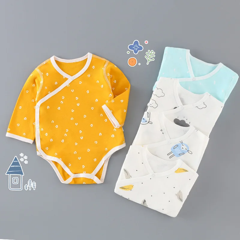 2023 new boy long-sleeved one-piece girl clothing 100% cotton newborn clothes baby romper