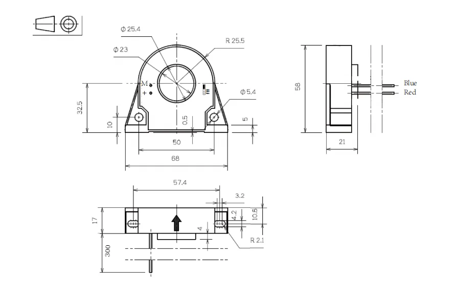 True RMS mesasurement current sensor AR1M PB00 Series High quality current sensor T-RMS Model for wind turbine