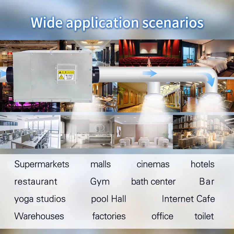 Centrifugal HVAC Air filtration Fan with HEPA Carbon Filter Air Purifying Duct Fan