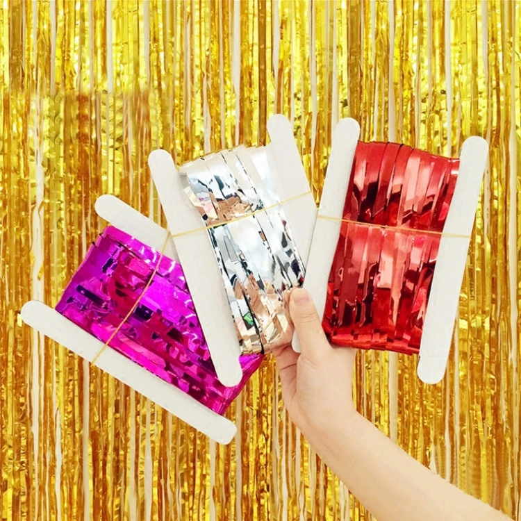 Metallic Tinsel Foil Fringe Curtains for Party Photo Backdrop Wedding Decor