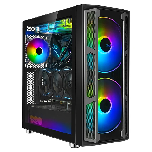 High-quality gaming case RGB fan gaming tempered glass case desktop computer