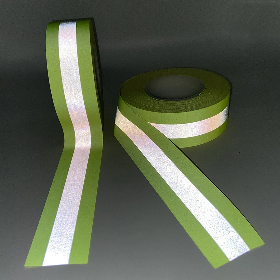 Yellow and Orange Red Flame Fire Retardant Warning Safety Strip Reflective Cotton Fabric Tape