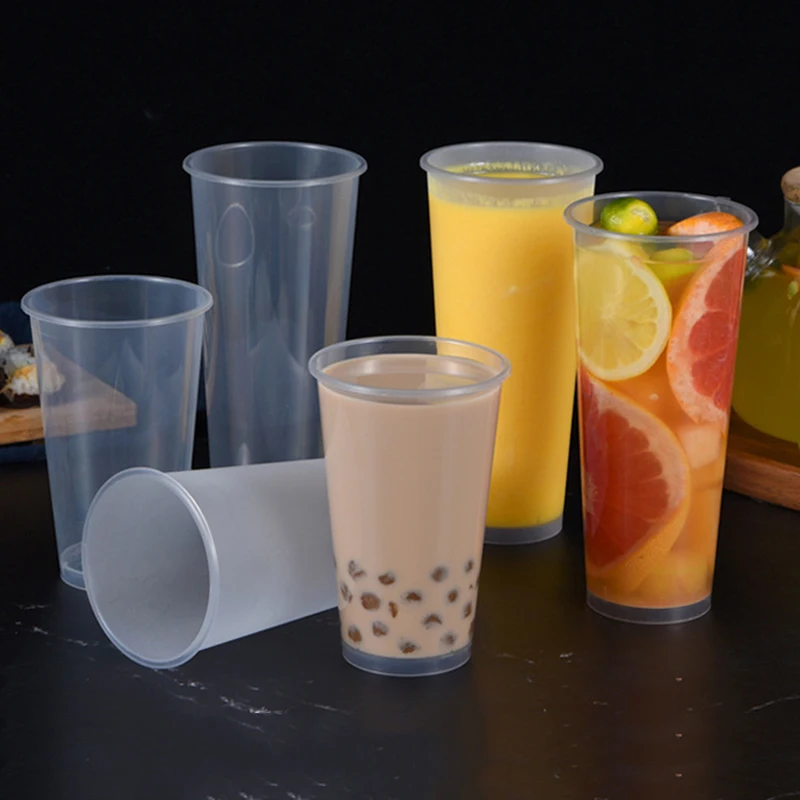High Quality Easy  Plastic Coffee Drinking Cup Disposable 360/500/600/700ML Plastic Cup Takeaway Milk Tea Cup