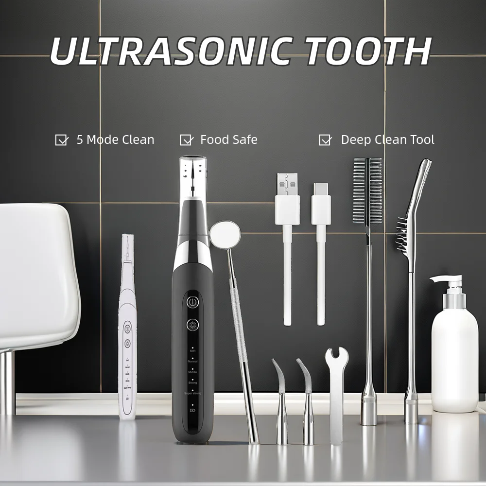 Ultrasonic Toothbrush dental cleaner for oral cleaning instead of water floss to emovedental calculus OEM IPX7 Teethwhitening