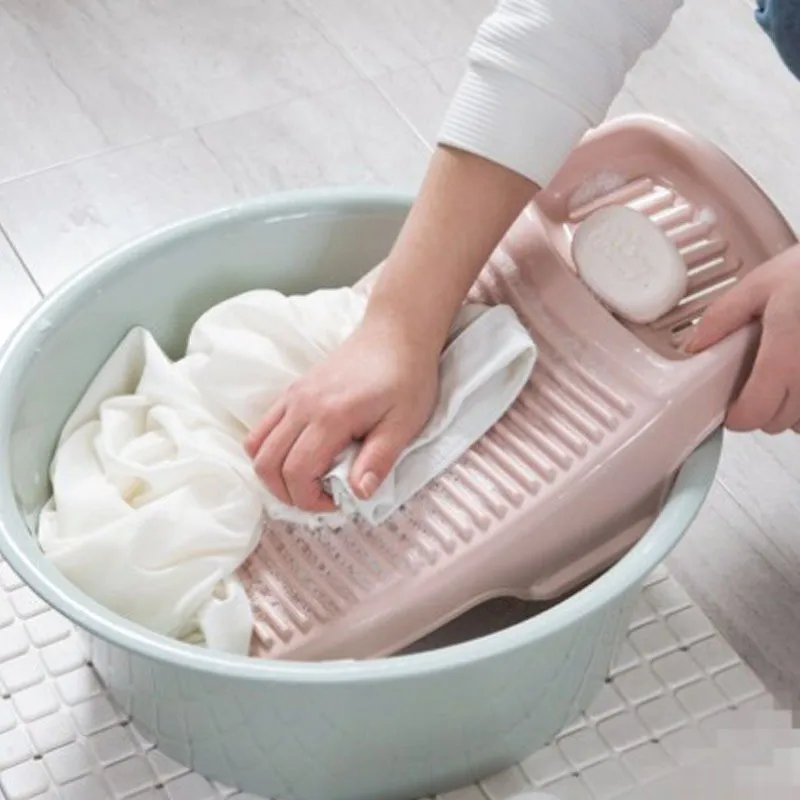 Thicken Scrubboards Clothes Washboard Plastic Anti Slip Washing Board with Soap Holder Laundry Scrubbing Home Cleaning