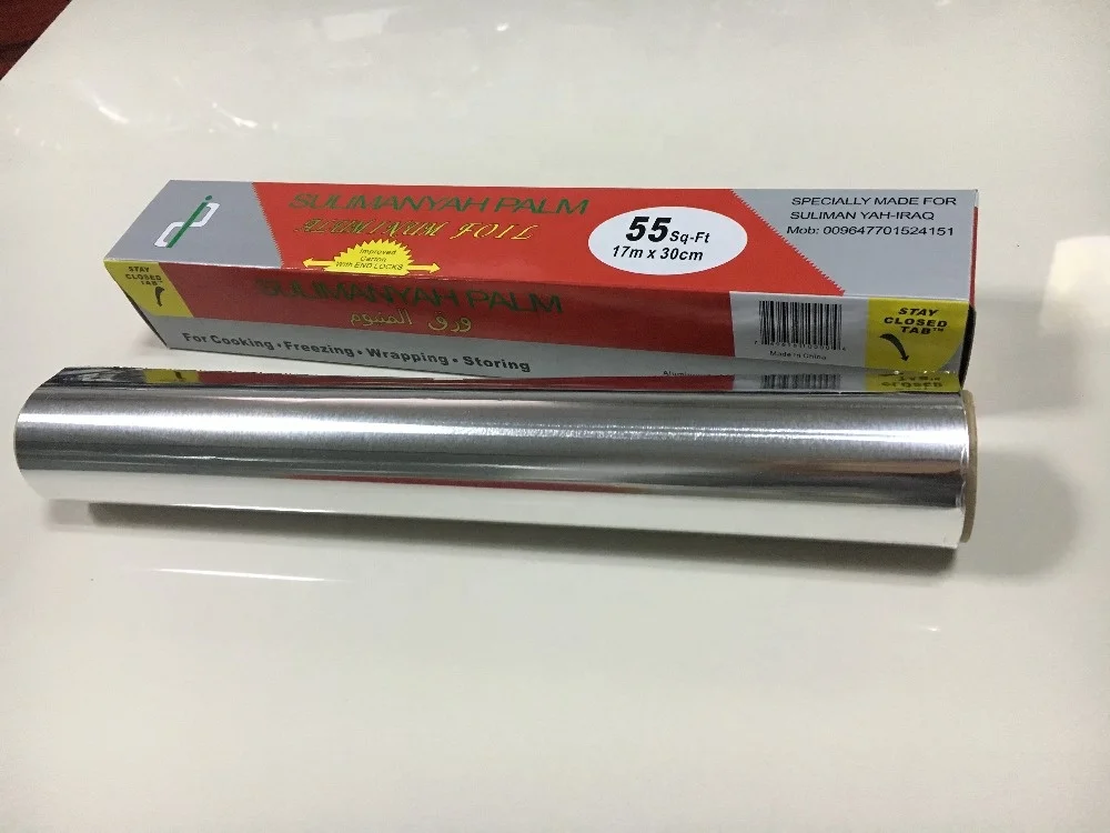 Selling Professional manufacture 300mm 450mm Household Kitchen machine food aluminum foil roll jumbo aluminum foil roll for pack