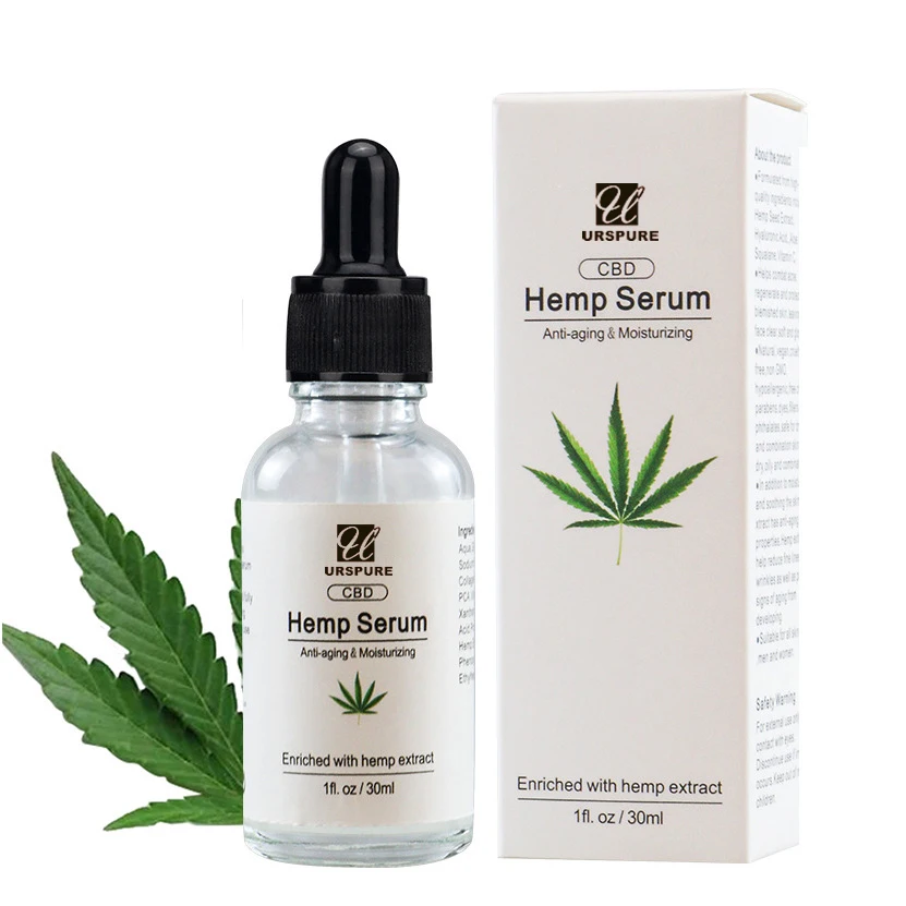 OEM CBD Hemp Facial Serum with hemp extract anti-aging moisturizing reduce fine lines and wrinkles hemp seed oil serum