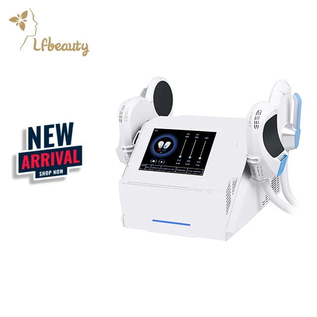 Professional 2 handle rf high frequency ems abdominal muscle stimulator portable high intensity hi-emt slim beauty machine