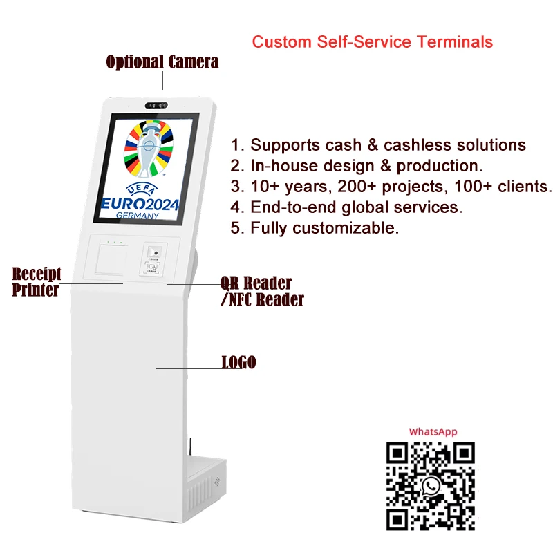 ITK Restaurant Wall Table Self Order Pos System Self Service Ordering Payment Ticket Kiosk With Thermal Printer QR Code Scanner