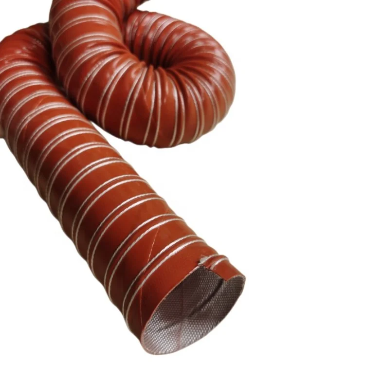 High Temperature Resistance Airduct Pipe Silicone 2 Ply Air Ducting Silicone Flexible Ducting  Hose