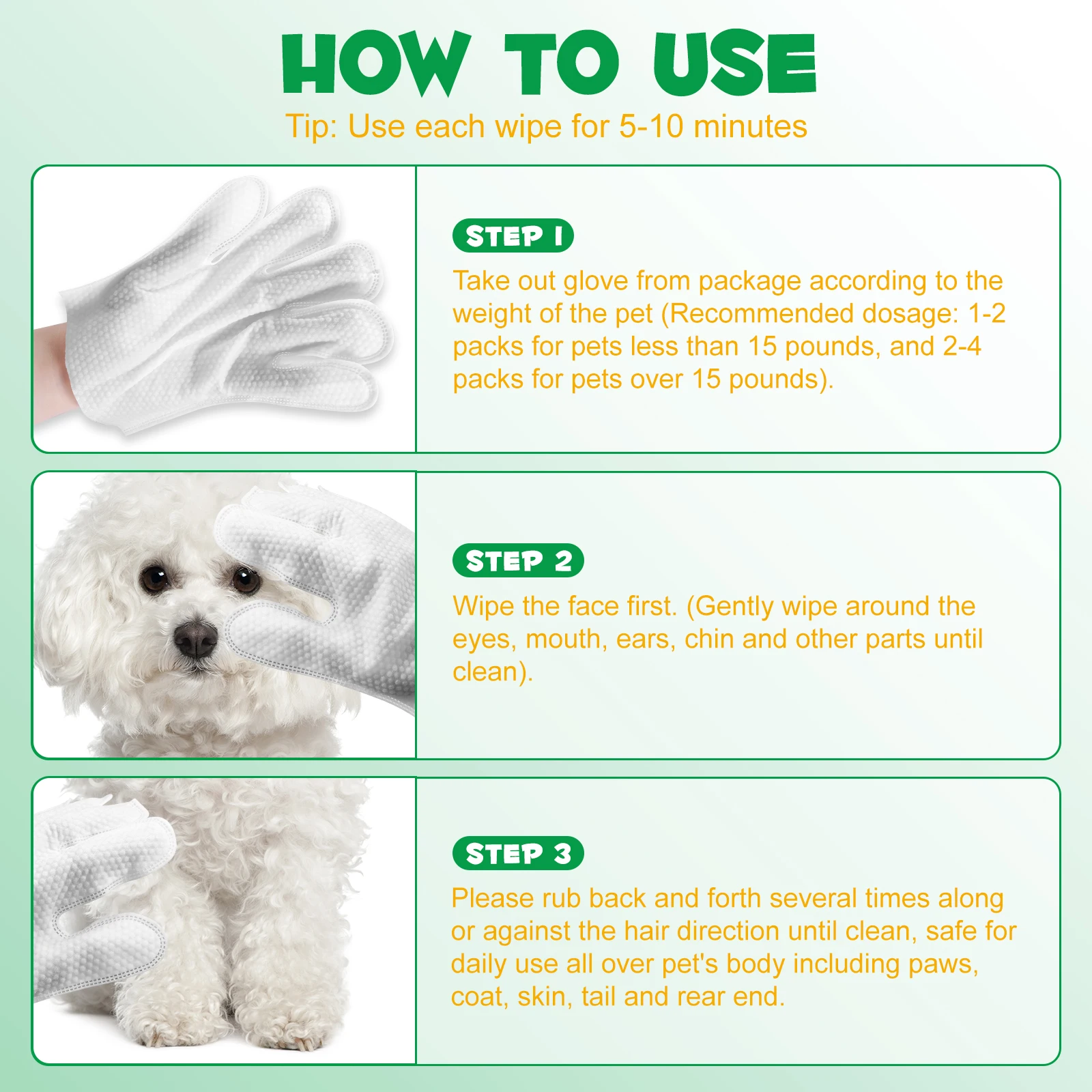 Custom Logo Disposable Pet Cleaning W ipes organic pet w ipes Biodegradable Pet Grooming  Wet W ipes For Dogs