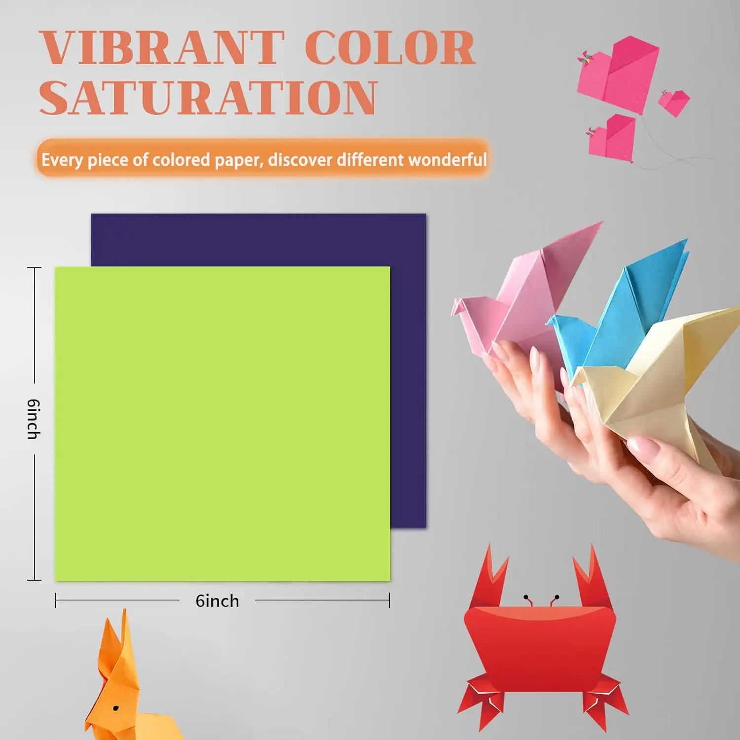 Origami Paper for Kids DIY Double Sided Color Cardstock Colored Paper Kit Gifts for Beginners Decorative Paper Cards