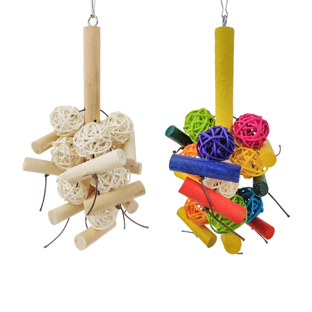 bird hanging wooden toys for Africa Grey parrot