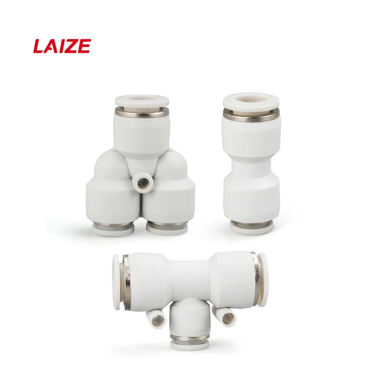Reducer Straight / Y / Tee Shape Air Hose connector Push in quick connect Fittings White PG PW PEG Coupling