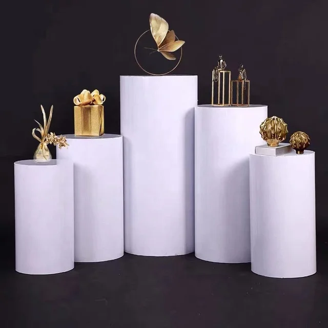Stand Sectional Box Plinth White Backdrop Plinths Display Acrylic Wedding Round