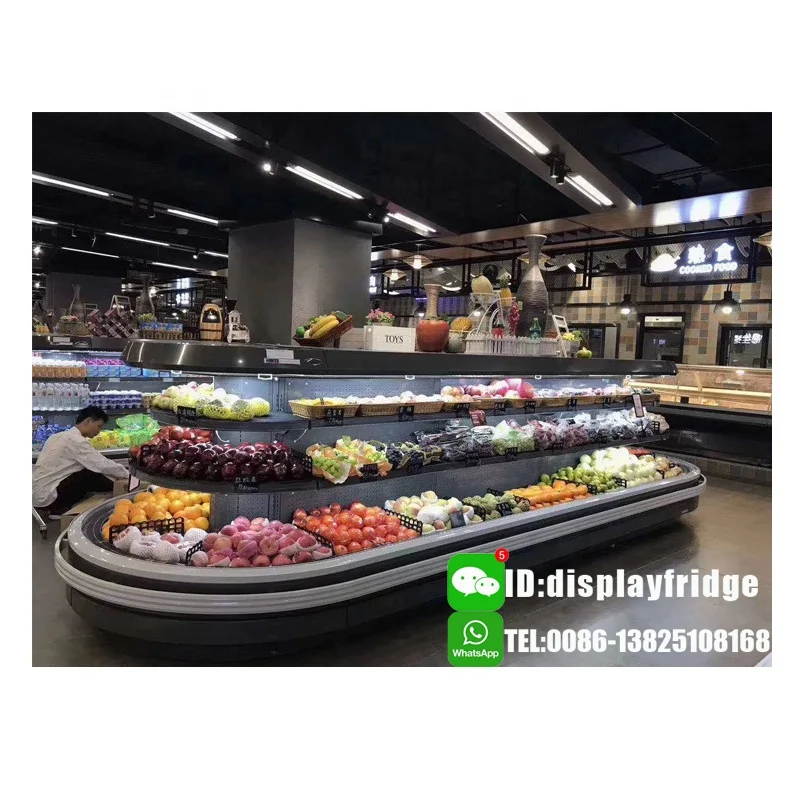 Commercial Supermarket Refrigeration Equipment Customize All Size Open Cooler Showcase